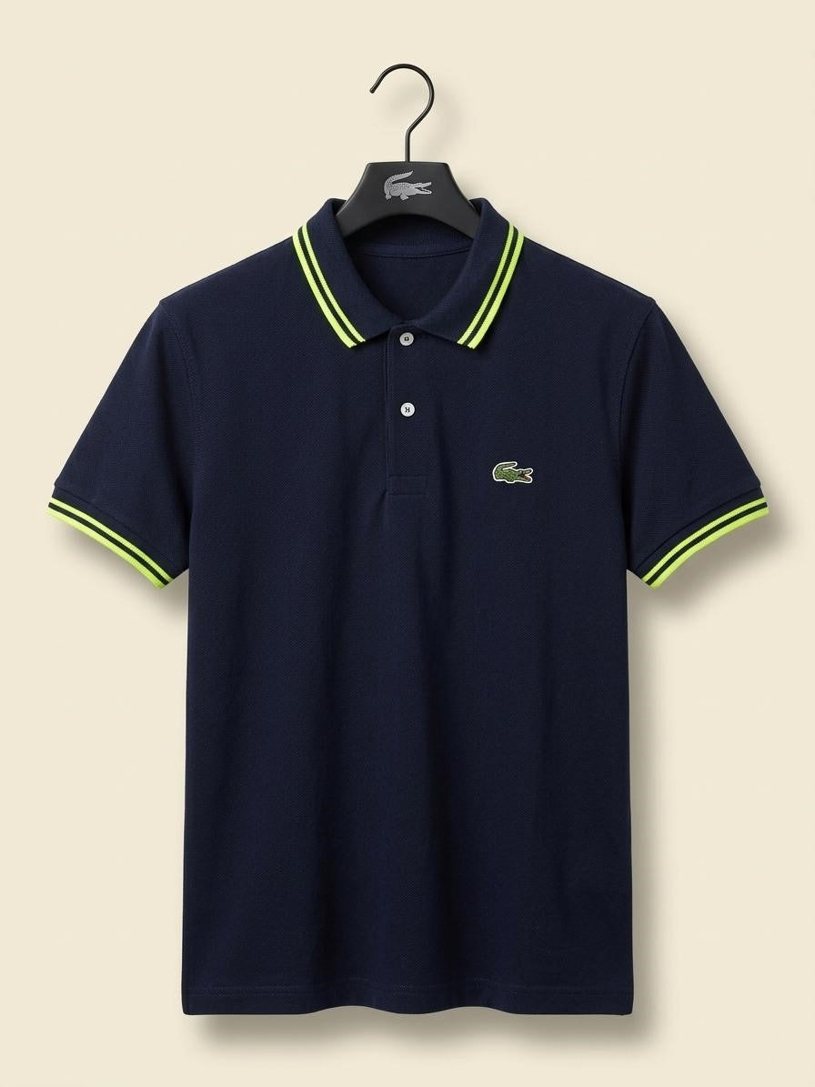 Premium Navy Polo Shirt with Contrast Tipping